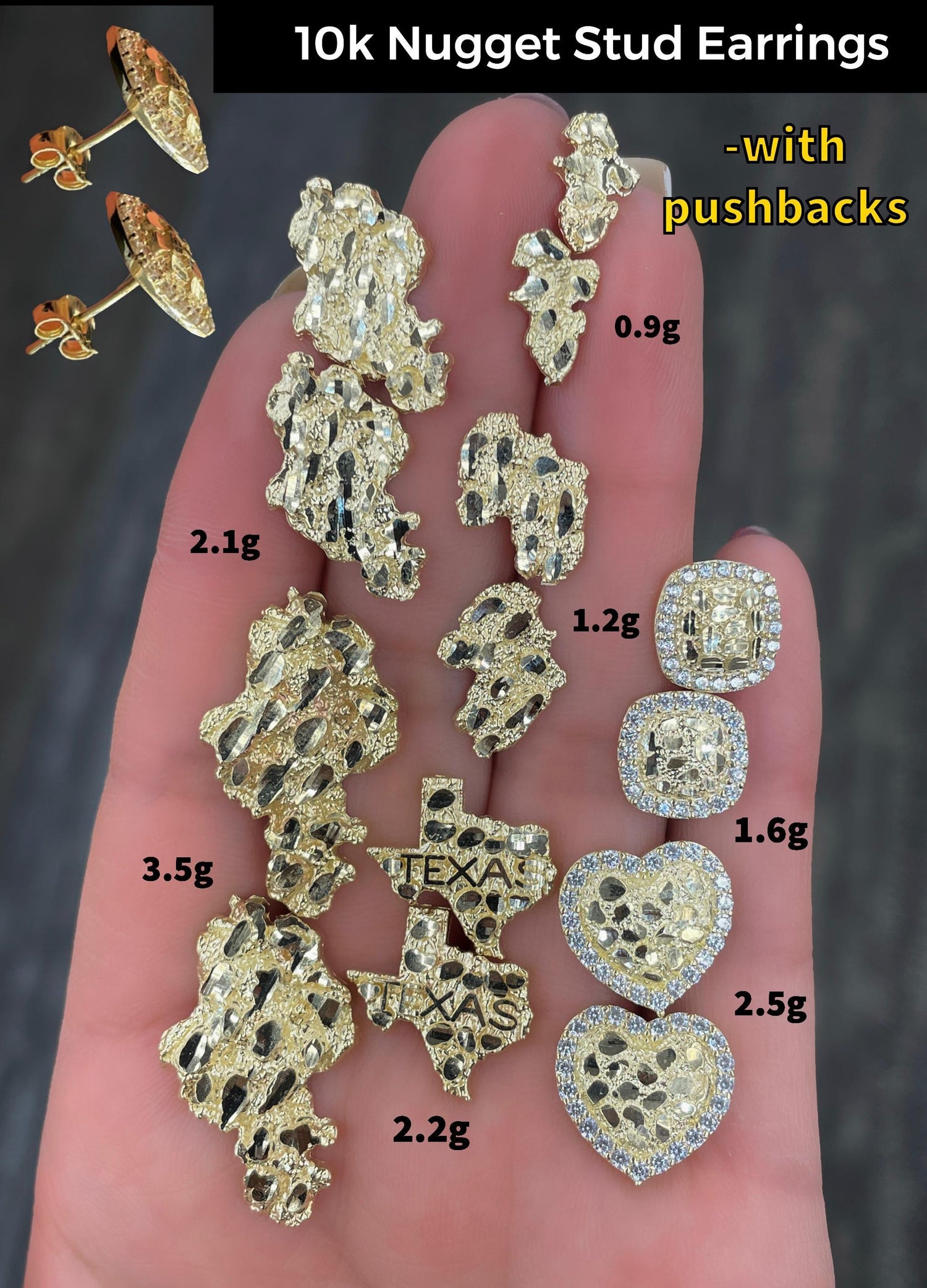 Nugget stud earrings