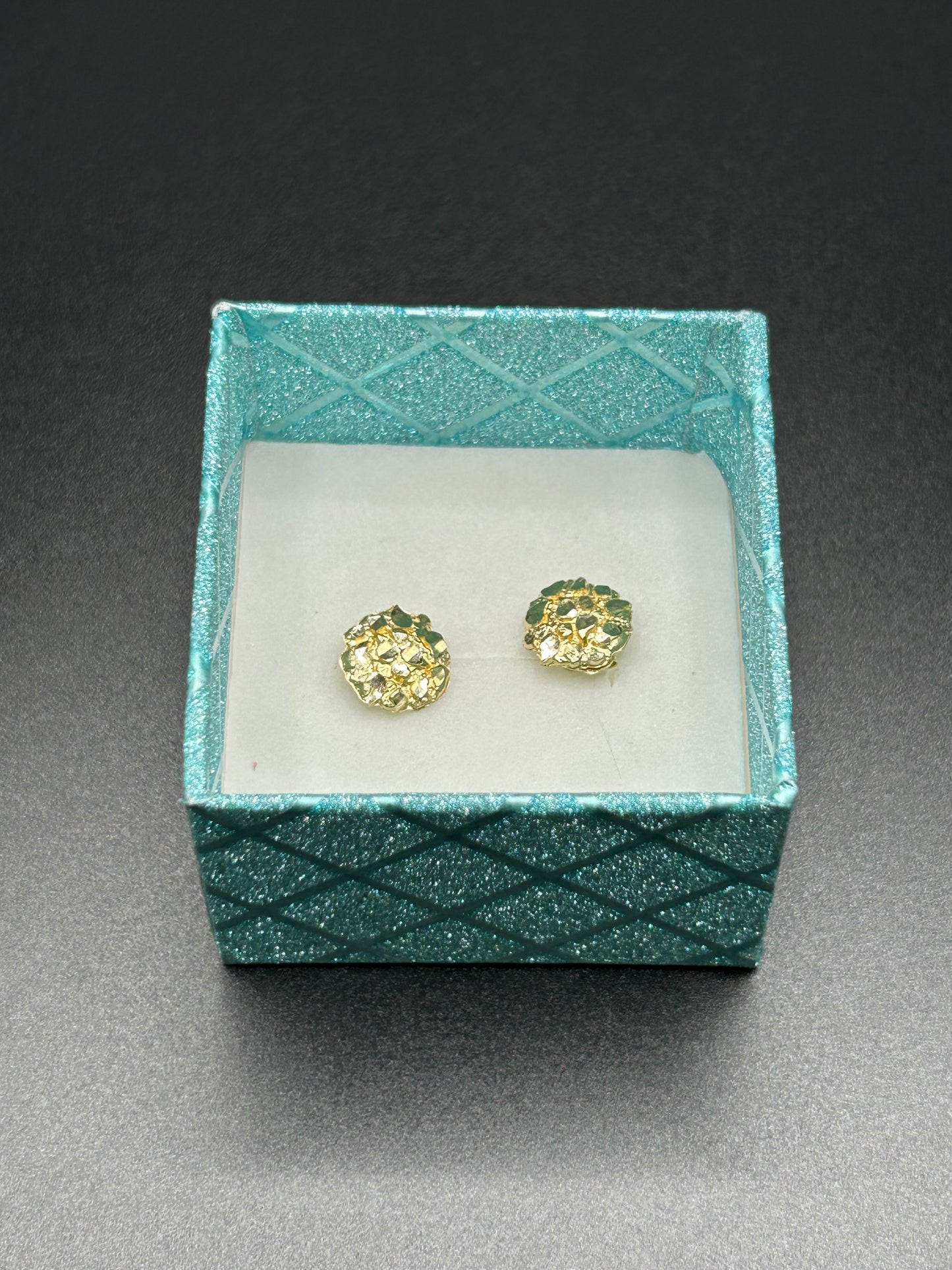 10k Yellow Gold Nugget Cluster Stud Earrings 1.1g