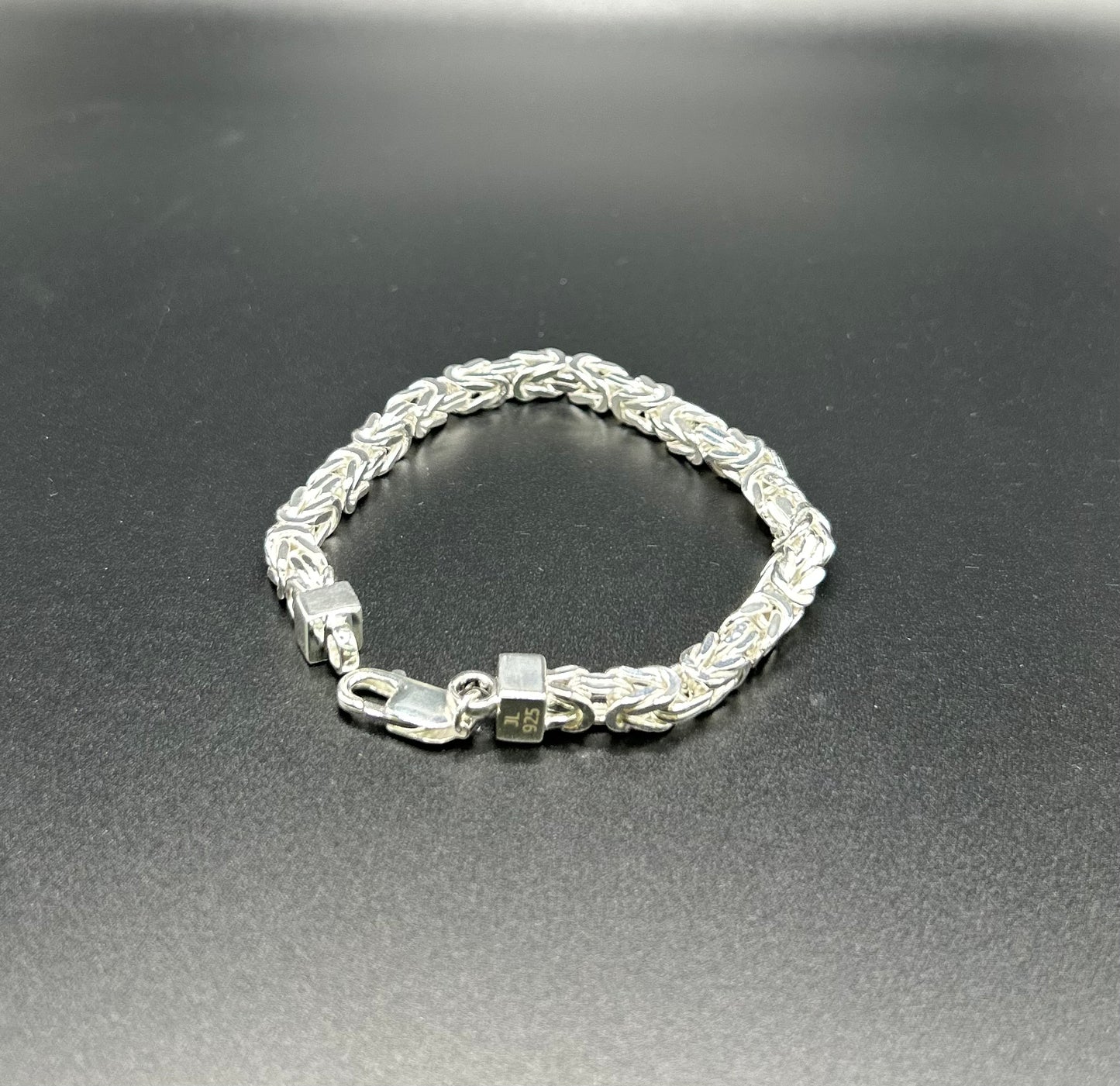 925 Silver Byzantine Bracelet 8” 17.8g
