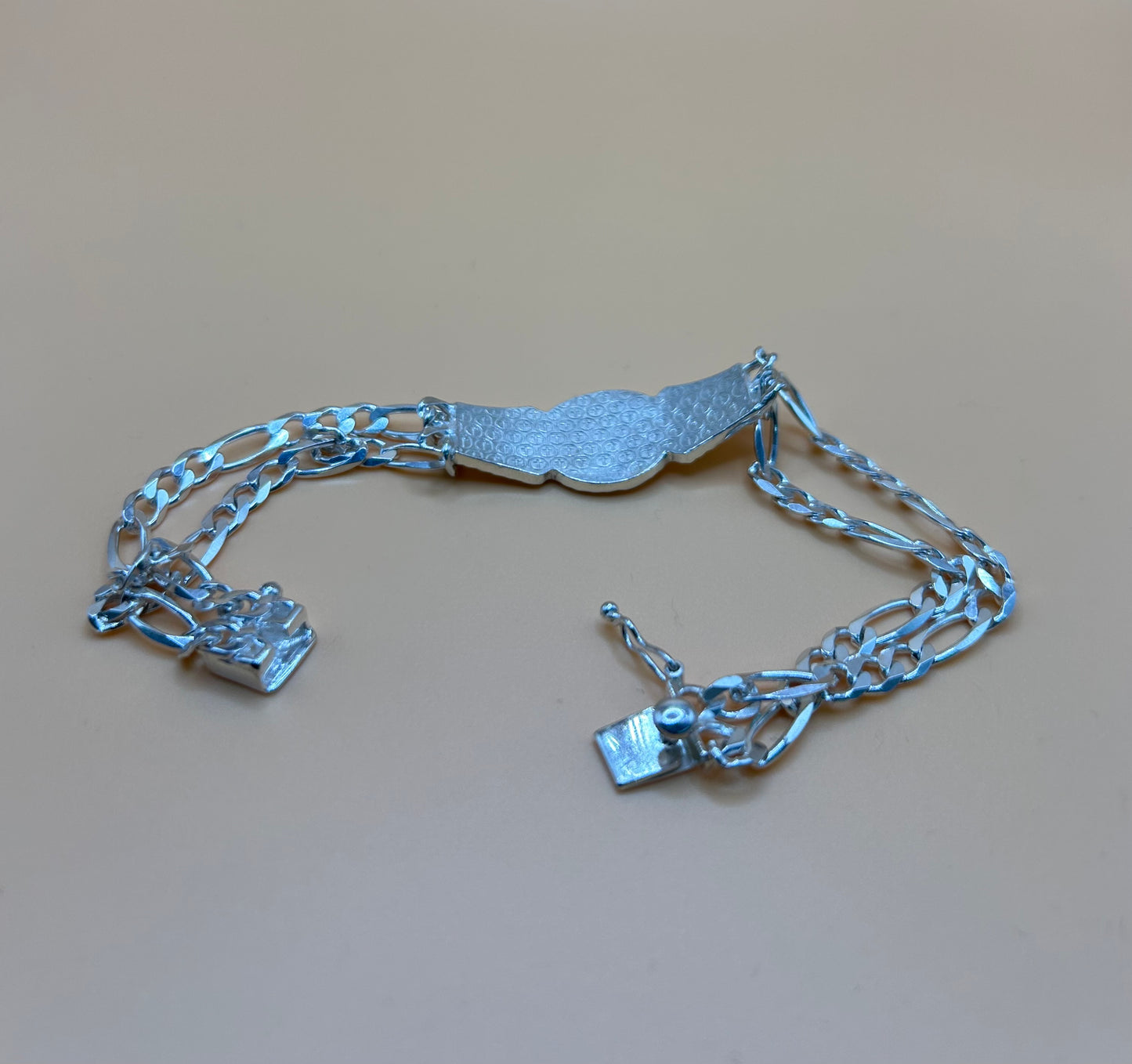 925 Sterling Silver Virgin Mary Bracelet 8" 17.4g