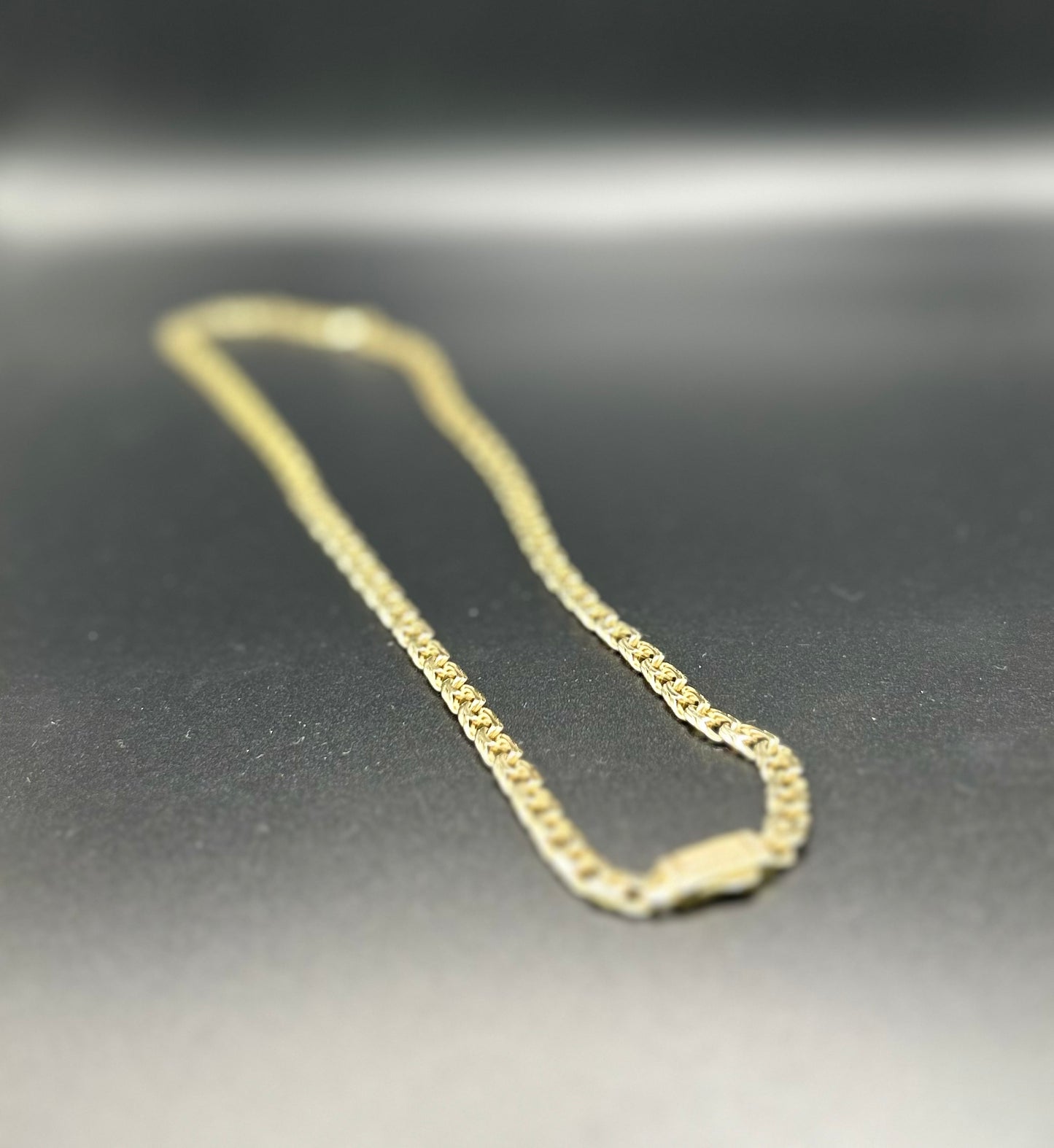 10k Yellow Gold Hollow Chino Link Necklace 20” 13.2g