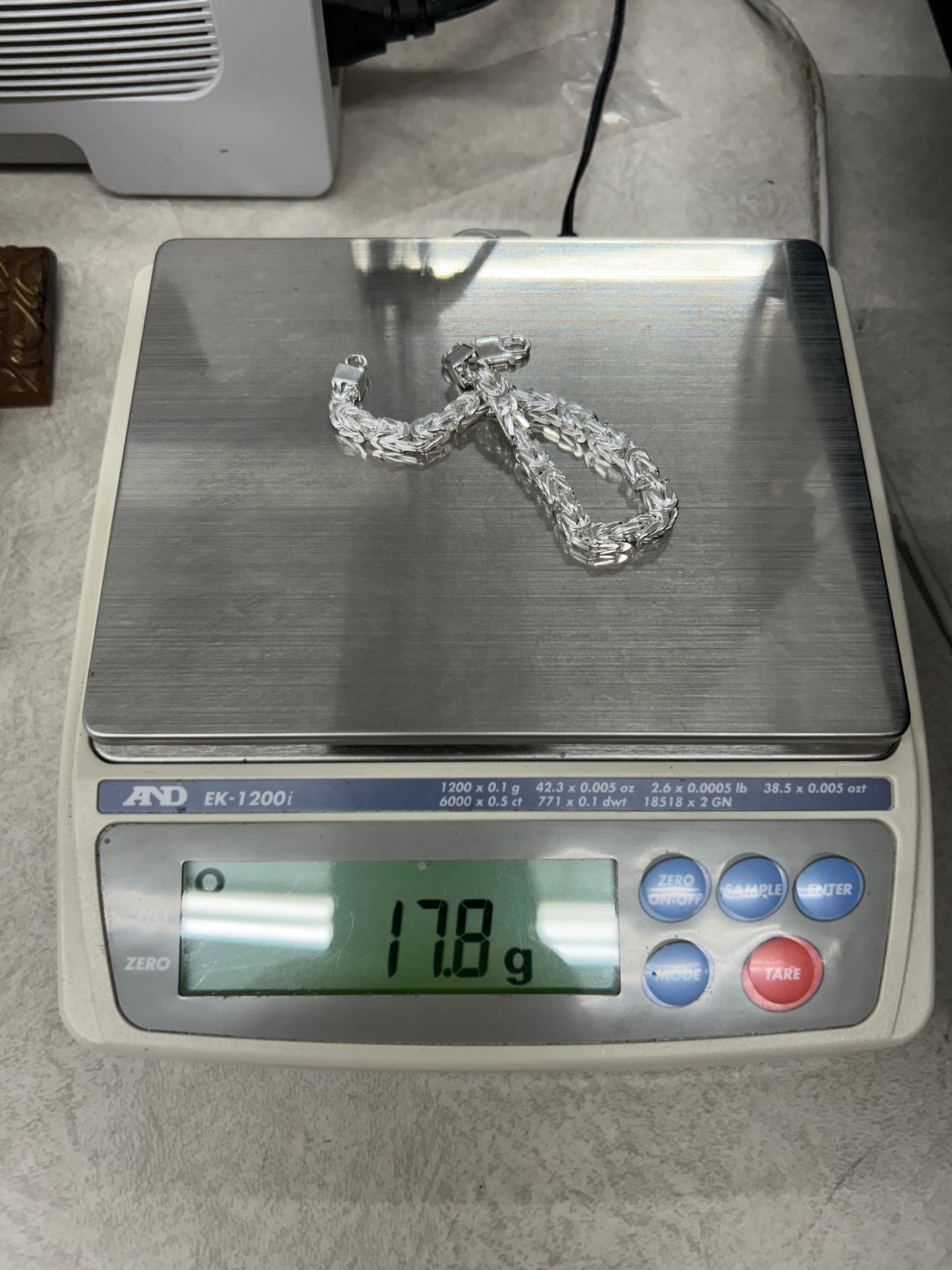 925 Silver Byzantine Bracelet 8” 17.8g