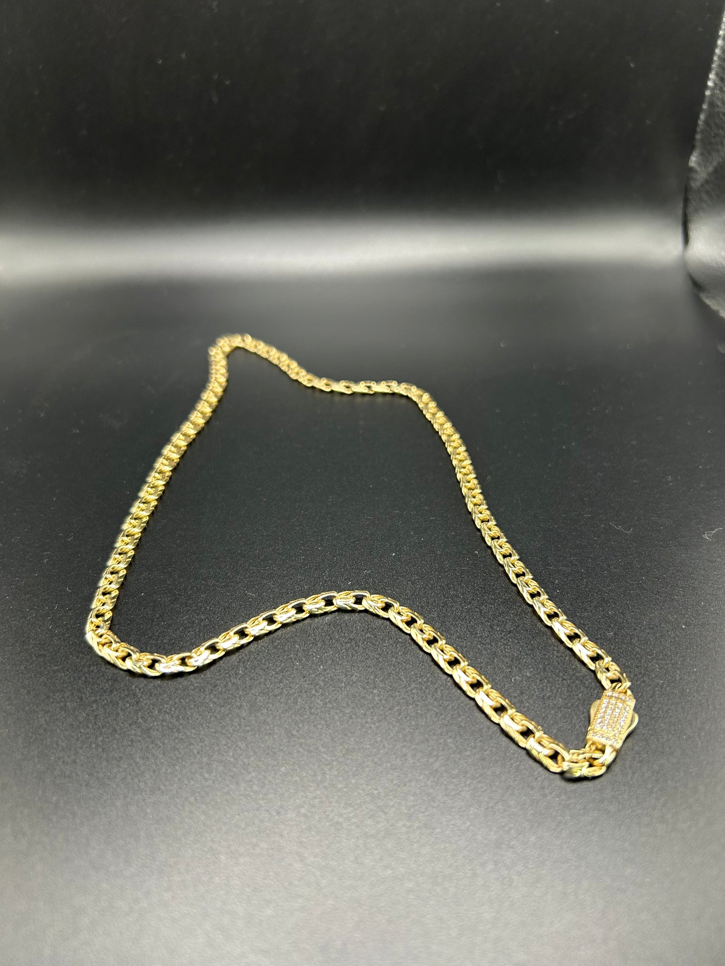 10k Yellow Gold Hollow Chino Link Necklace 20” 13.2g