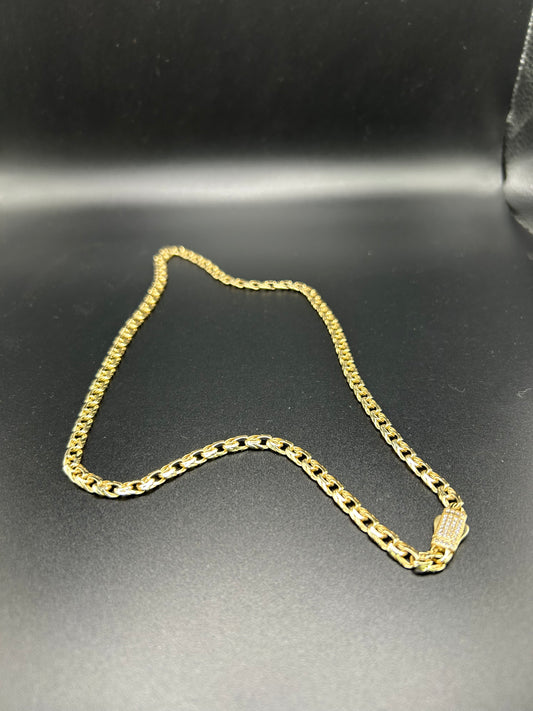 10k Yellow Gold Hollow Chino Link Necklace 20” 13.2g