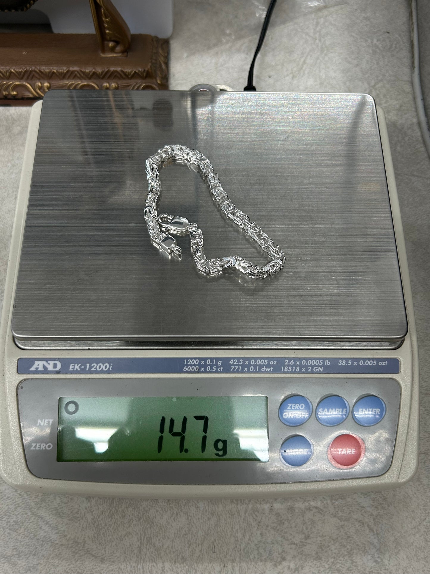 925 Sterling Silver Byzantine Bracelet 9” 14.7g