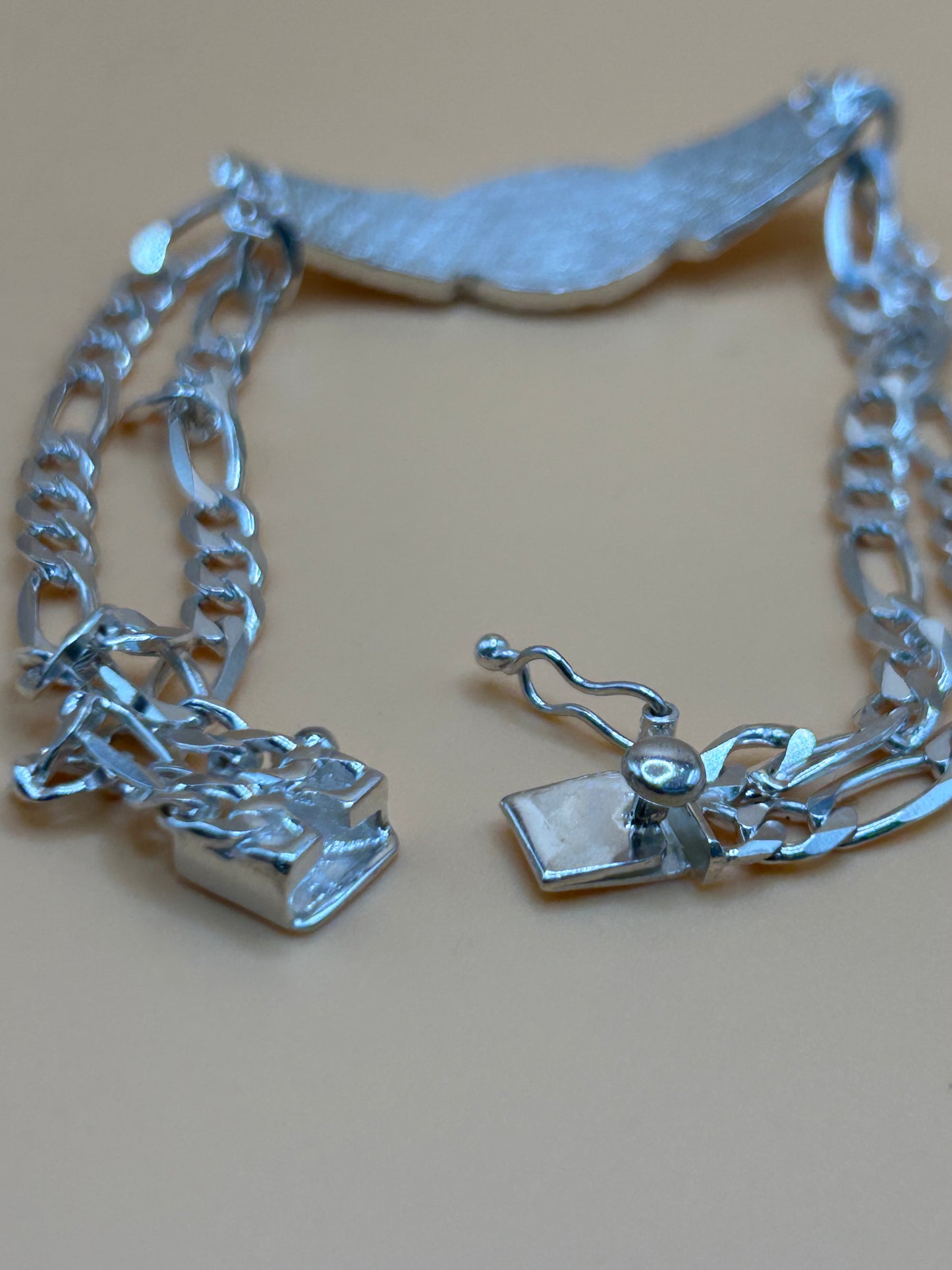 925 Sterling Silver Virgin Mary Bracelet 8" 17.4g
