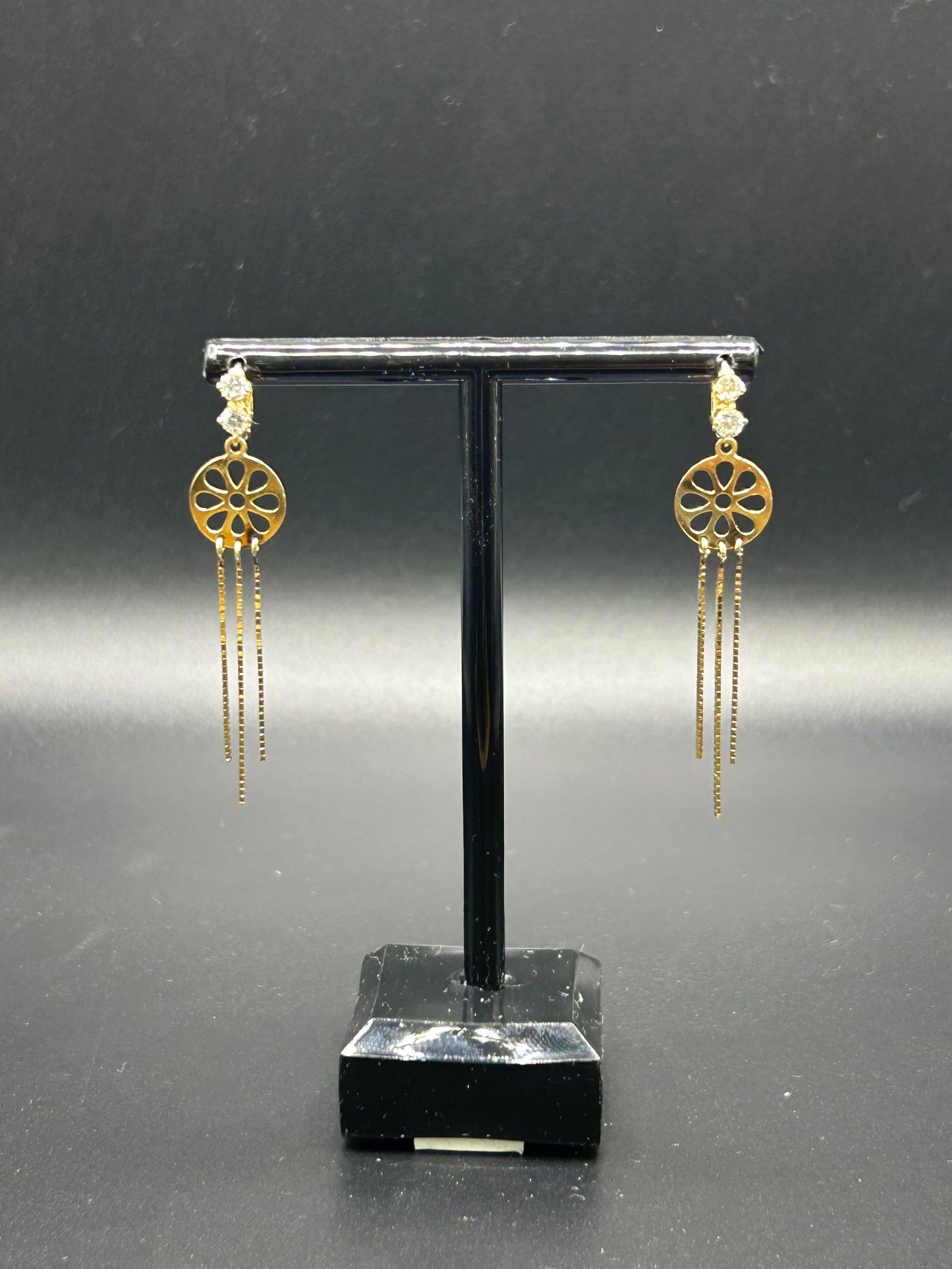 14kt Yellow Gold Dangle Earrings 2.7g w/ CZ