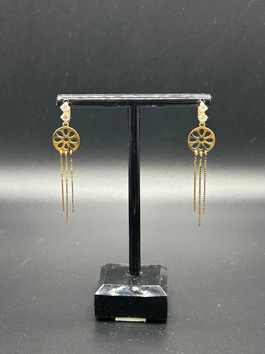 14kt Yellow Gold Dangle Earrings 2.7g w/ CZ