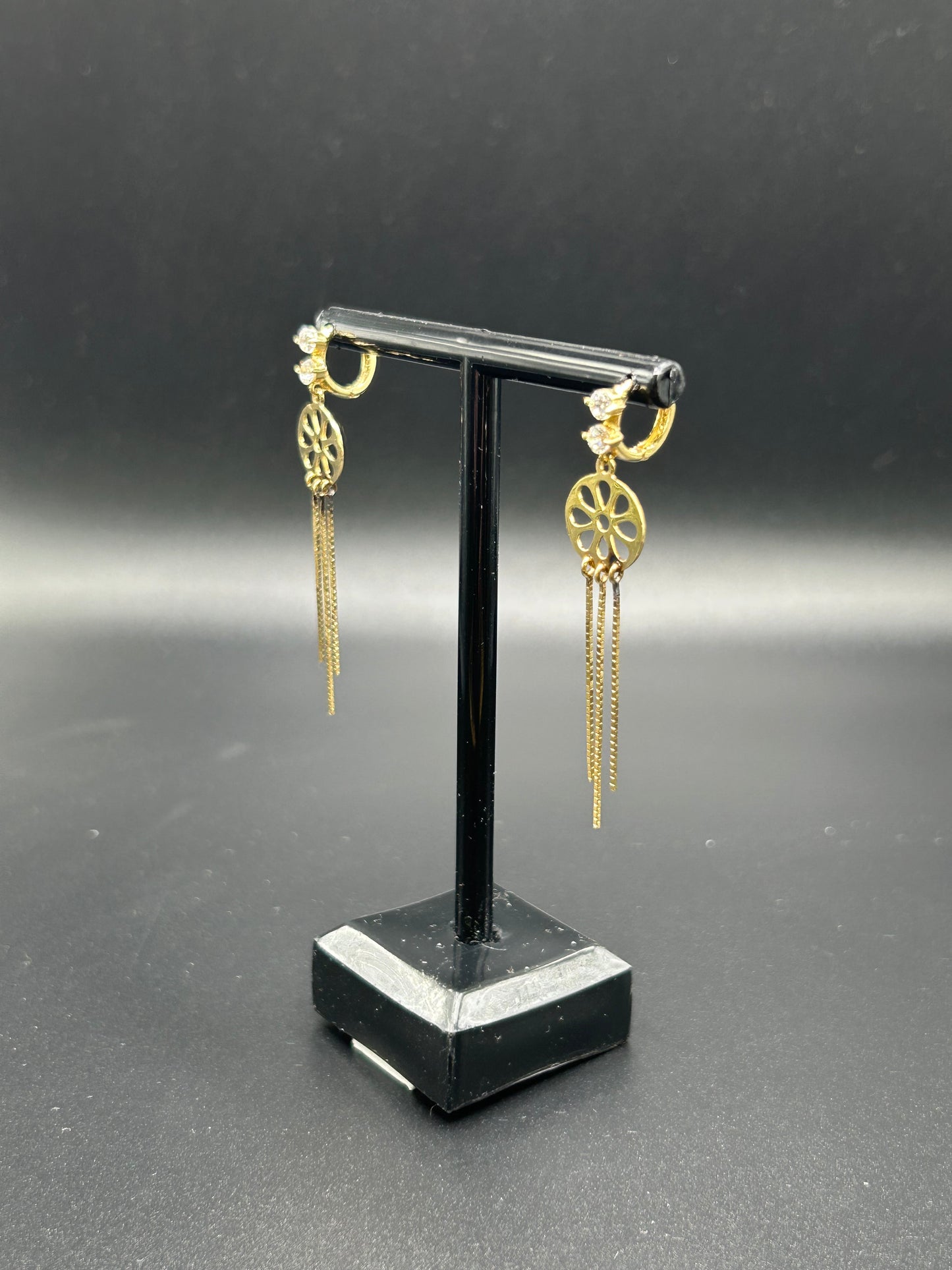 14kt Yellow Gold Dangle Earrings 2.7g w/ CZ