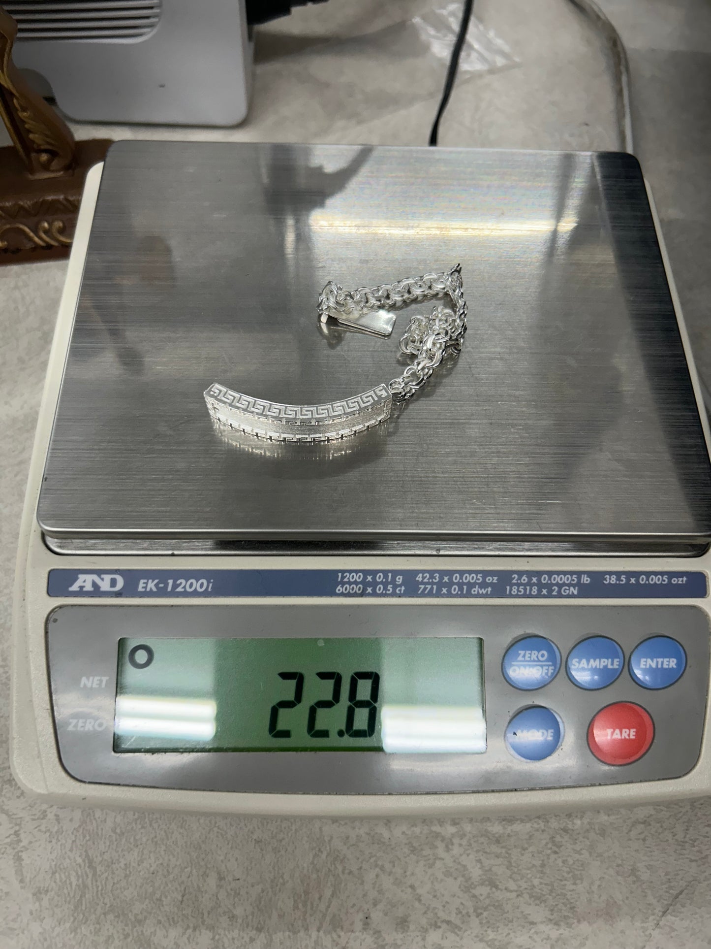 925 Silver Chino Link Bracelet 8" 22.8g